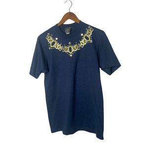 Vintage 80s 90s Gantos T-shirt embroidered‎ bling sz small womens